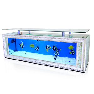 Grand aquarium en verre transparent sur mesure <span class=keywords><strong>de</strong></span> luxe pour salon, meuble TV, tailles 1,2m-3m, forme ronde, capacité 120L, facile à nettoyer - Product Image 5