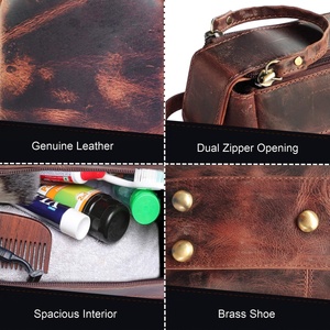 Custom Travel <b>Shaving</b> Dopp <b>Kit</b> Water-resistant Bathroom Toiletries Organizer Genuine Leather Cosmetic Bag Toiletry Bag <b>for</b> <b>Men</b> - Product Image 4