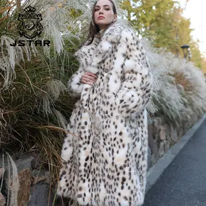 Jstar mùa đông ấm áp chất lượng cao phong cách Châu Âu thời trang dày quá khổ thiết kế mát mẻ Hàng Ngày Nhìn giả bobcat lông của phụ nữ áo khoác