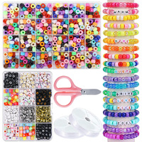 24-Cell DIY Beading Set Box Accessoires de téléphone portable et porte-clés en plastique faits à la main avec perles de baril colorées