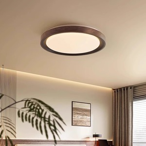Lámpara de techo rectangular de madera de nogal negro LED 220V de montaje en superficie para sala de estar y dormitorio - Product Image 2
