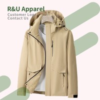 Vestes décontractées pour hommes R&U, logo personnalisé disponible, fermeture éclair, imperméable, randonnée, vêtements de sport de plein air