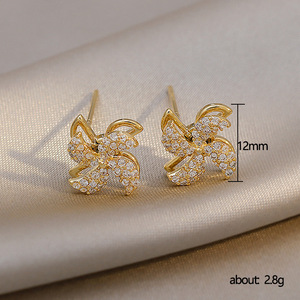 Orecchini a Perno a Forma di Girandola per Donne, Accessori Minimalisti alla Moda per Uso Quotidiano - Product Image 5
