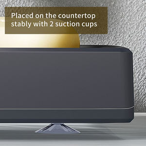 Support de rangement pour distributeur de savon pour <span class=keywords><strong>évier</strong></span> de cuisine et salle de bain, bac en plastique avec auto-drainage et fixation par ventouse, design contemporain - Product Image 6