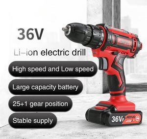 Perceuse à percussion sans fil rechargeable <span class=keywords><strong>12V</strong></span>/18V/36V perceuse à main électrique multifonction au Lithium ensemble de tournevis électrique à deux vitesses - Product Image 4