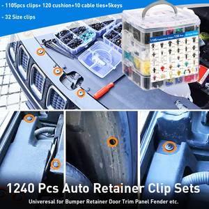 1240 pièces Kits de retenue automatiques universels pour <span class=keywords><strong>carrosserie</strong></span> garniture de porte panneau de garde-boue ensembles de pare-chocs en <span class=keywords><strong>plastique</strong></span> attaches Clips de voiture - Product Image 2