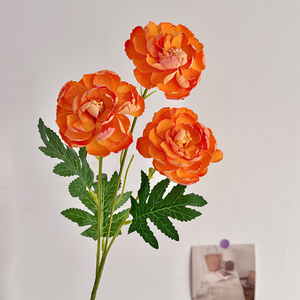 <span class=keywords><strong>ด</strong></span>อกไม้ประ<span class=keywords><strong>ด</strong></span>ิษฐ์รูปดอกรานันคูลัสสามดอก ขอบไหม้สไตล์ศิลปะ สำหรับตกแต่งบ้านสมัยใหม่และจัดฉากถ่ายภาพ<span class=keywords><strong>ง</strong></span>านแต่ง<span class=keywords><strong>ง</strong></span>าน - Product Image 4