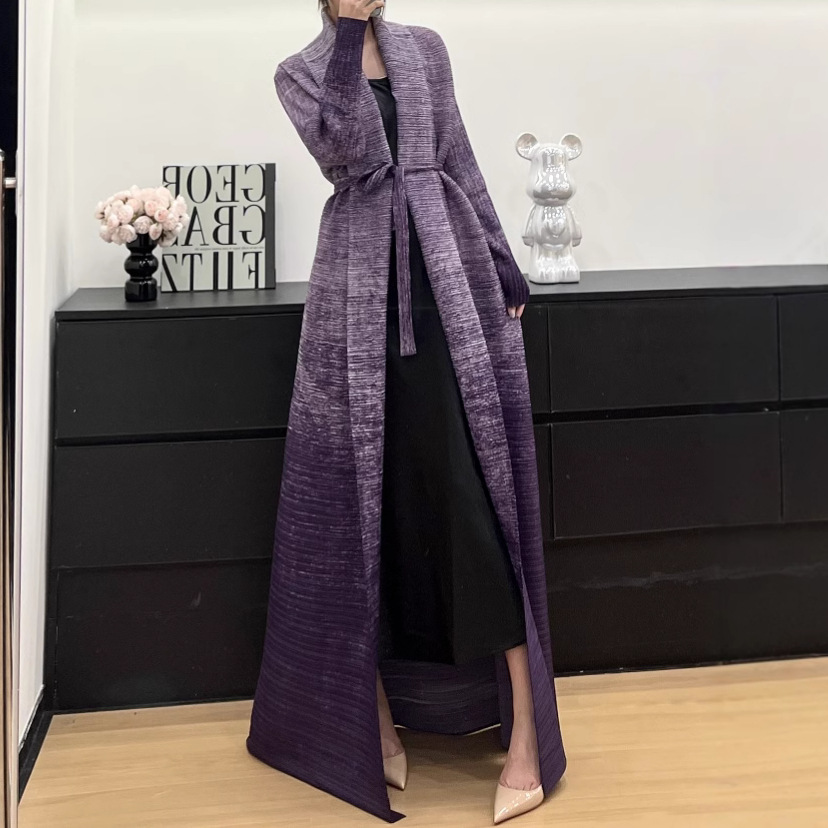 Issey Miyake Women's Modest Gradient Long Dress Abaya High Quality