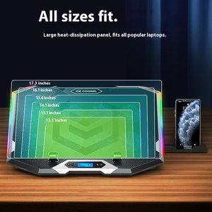 Support pour ordinateur <span class=keywords><strong>portable</strong></span> de jeu <span class=keywords><strong>Cooler</strong></span> <span class=keywords><strong>Master</strong></span> Ice K10 RGB, support de refroidissement silencieux en métal, ventilateur de refroidissement RGB, <span class=keywords><strong>refroidisseur</strong></span> d'ordinateur - Product Image 4