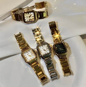 2026 New Golden Mid-century <b>Watch</b>, Square Design, Unisex, Light Luxury, Vintage Style, Perfect Gift for Lovers, Couple's <b>Watch</b> - Product Image 3