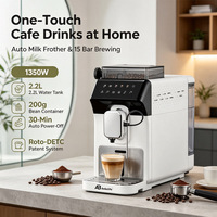 Cafetera Automática Profesional Anbolife de 15 Bares con Sistema de Espuma de Leche Automático, Sistema Rotor-DETC, Patentada, con Certificación CE