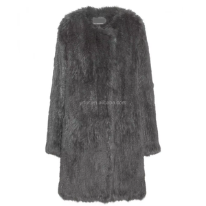 YR236 Y.<span class=keywords><strong>ROGUSA</strong></span> marca de alta calidad estilo tejido a mano mujeres abrigo de piel de conejo genuino venta directa de fábrica aceptar hacer personalizado - Product Image 2