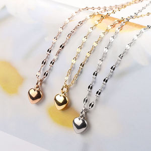 Collar de moda con colgante de corazón y hoja, cadena corta para mujer, regalo para América, collares con figuras para fiesta, colgante de cruz para boda, Europa - Product Image 1