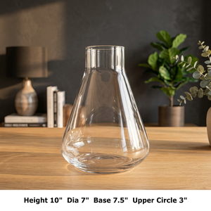 Vase de table géométrique nordique moderne en verre transparent de luxe, récipient à fleurs, décoration d'intérieur pour salon, table à manger - Product Image 3