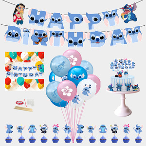 Venta caliente personaje de dibujos animados Anime niños Stitch <span class=keywords><strong>Lilo</strong></span> Later globo papel Banner pastel <span class=keywords><strong>Topper</strong></span> para suministros de decoración de fiesta - Product Image 5