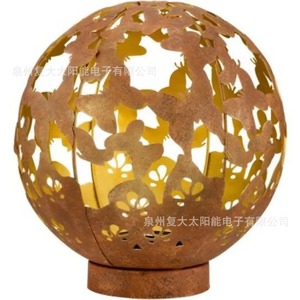 Solar Garden <b>Ball</b> Light <b>Led</b> Outdoor Iron Art Sphere Decor Water Resistant Free Standing 2 Year Warranty - Product Image 5