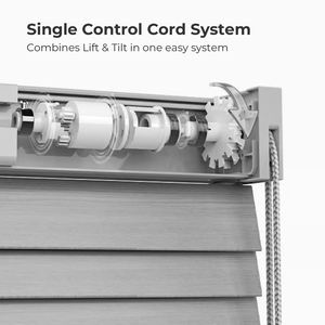 Persianas <span class=keywords><strong>de</strong></span> madera <span class=keywords><strong>de</strong></span> imitación con cable gris con sistema <span class=keywords><strong>de</strong></span> cable Cuatro en Uno Control aspecto vintage listones <span class=keywords><strong>de</strong></span> 2 "persianas <span class=keywords><strong>de</strong></span> madera impermeables para dormitorio - Product Image 2