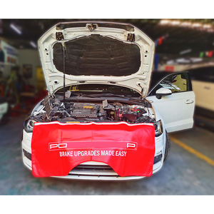 Couverture d'aile Automobile avec <span class=keywords><strong>Logo</strong></span> personnalisé, tapis de couverture d'aile magnétique en cuir PU pour magasin de Service de réparation de voiture - Product Image 2