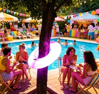 Anneau lumineux LED moderne pour arbre, lumière en forme de beignet RGB, étanche IP54, décoration extérieure pour Halloween et Noël, télécommande, jardin