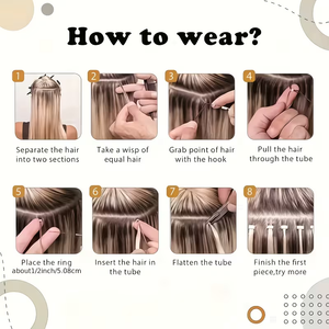 Extensiones de Cabello Humano Nano Micro Ring Microstraighteft Remy con Micro Loop Links, Cabello Ondulado Chino de Calidad Superior - Product Image 5