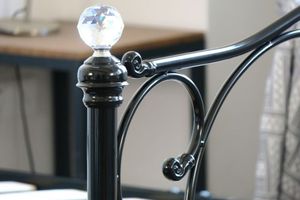 Современная железная кровать европейского дизайна, черная простая железная кровать, дизайнерская детская железная кровать - Product Image 6