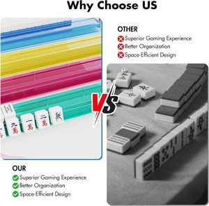 Supports de Mahjong avec poussoirs, 18,5 pouces, antidérapants, de qualité supérieure, lot de 4, pour Mahjong américain et dominos - Product Image 5