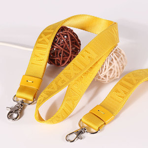 Lovecolour Yellow Color Strong Nylon Material Thick Heavy Duty Lanyard Strap With Custom Logo