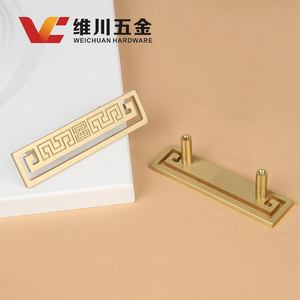 Manijas de Latón Macizo Estilo Chino Nuevo de Weichuan Hardware, Tiradores Dorados Antiguos para Puertas de Gabinete - Product Image 4