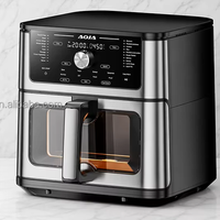 Four à Friture Sans Huile Grande Capacité 10L avec Fenêtre de Visualisation et Écran Tactile Numérique, Friteuse Intelligente et Four Grille-Pain