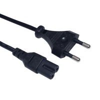 2Pin Europa macho punta IEC C7 cable de alimentación de CA