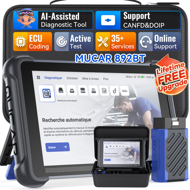 MUCAR 892BT OBD2 Car Scanner Software Free Update ECU Coding Bidirectional Automotive Scanner Car Full System Diagnostic Tool