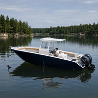 Pour bateau de pêche à console centrale en aluminium de qualité marine de 28 pieds, réservoir de carburant de 350 L, SIMRAM, pêche en haute mer, 6 personnes, CE