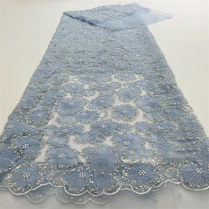 Nouveau Tulle De Mariée Français 3d Mix Coloré Floral Paillettes Dentelle pour Robe De Soirée Africain Aso Ebi En Gros 10 Mètres - Product Image 6