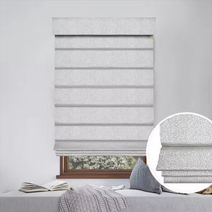 Store romain SAMADHI, rideau occultant de luxe à franges festonnées en lin, stores romains à cordon pour fenêtre - Product Image 3