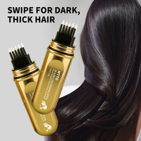 Stick de coloration capillaire doré vide avec brosse peigne, contenant en plastique avec mèche en coton pour teinture capillaire, emballage plastique rechargeable