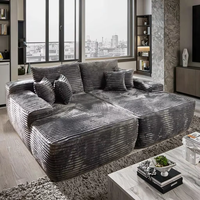 Meubles de salon de luxe au design italien, ensemble de canapés modulaires en velours côtelé, canapé compressé avec rembourrage en éponge pour appartements