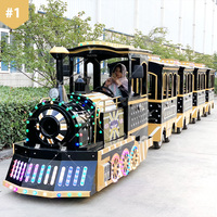 Train sans rails de luxe personnalisé à 24 places, train électrique pour parc d'attractions, centre commercial, place publique