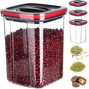 Kitchen Large Capacity Airtight Cereal Organizer PET Plastic Dry Food <b>Storage</b> Container with Lid Injection-Molded - Product Image 1