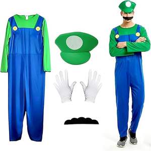 Nuevos hombres adultos Mario Luigi <span class=keywords><strong>Bros</strong></span> fontanero hermanos Cosplay disfraz traje - Product Image 5