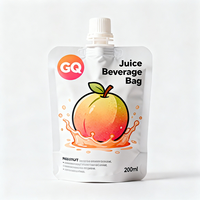 Pochettes souples personnalisées biodégradables de qualité alimentaire avec bec verseur pour emballage de jus, sacs en plastique liquides opaques autoportants
