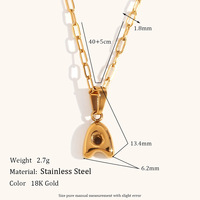 Colliers pour femmes élégants en acier inoxydable avec pendentif lettre bulle, ton or et argent, et chaîne O, résistants à l'eau
