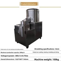 Eenvoudige bediening goede zoete aardappel was-, schil- en snijmachine