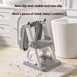 Taburete de inodoro de entrenamiento de orinal de plástico plegable conveniente multifuncional con respaldo mágico para escalera de orinal de bebés para niños - Product Image 5