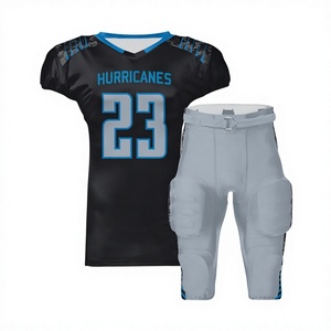 Uniforme de Fútbol Americano Hurricanes, Conjunto Negro y Azul con Impresión Digital, Jersey Número 23, Absorbente de Humedad, Unisex, Deportivo - Product Image 1