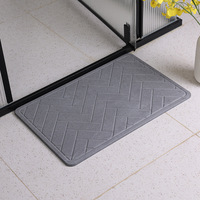 Tapis de sol carré en terre de diatomée absorbant et à séchage rapide, imprimé, antidérapant, pour la maison et les toilettes
