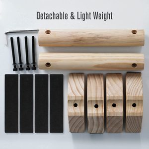 Nuevo diseño ZJFIT, barra de realce de madera portátil duradera para calistenia Parallettes, accesorios de Fitness - Product Image 5