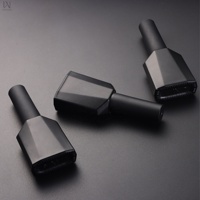 Vernis à ongles gel de luxe 10 ml OEM/ODM en gros 2026 – Bouteilles en verre irrégulières noir mat avec pinceaux et bouchons pour gel UV (conteneur vide)