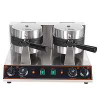 Mesin Pembuat Panini UFO Listrik Komersial Anti Lengket, Pembuat Es Krim, Pembuat Egg Roll, Bahan Stainless Steel