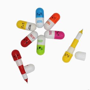 Penne a forma di pillola palla retrattile simpatico cartone animato evidenziatore penna sorridente capsula Spinner Mini farmacia novità <span class=keywords><strong>Nurs</strong></span> a sfera - Product Image 6
