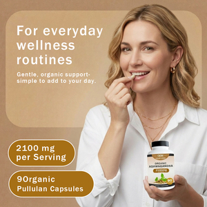 Capsule di Ashwagandha Biologica, Estratto di Radice di Ashwagandha, Etichetta Privata OEM ODM, Vendita all'Ingrosso, Integratore Alimentare, 90 Capsule - Product Image 5